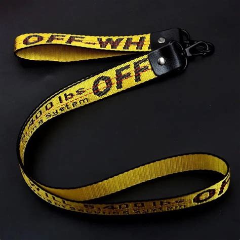 off white keychain lanyard